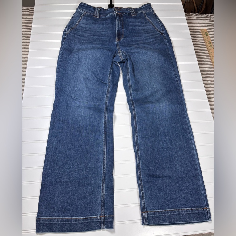 Judy Blue 14W Penny High Rise Wide Leg Trouser Jeans Double Button 82558